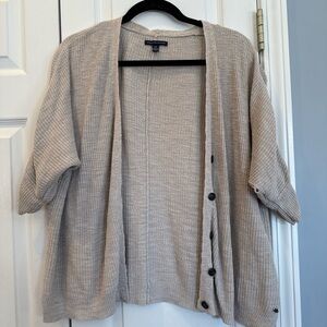 American Eagle Outfitters Beige Open-Front Knit Cardigan